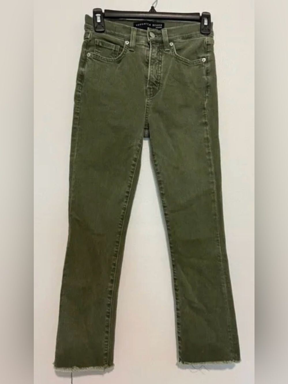 Veronica Beard Carly Kick Flare High Rise Jeans Women's Size 28/6 Olive Stone